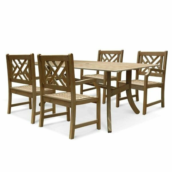 Vifah Renaissance Outdoor 5-piece Hand-scraped Wood Patio Dining Set V1300SET8